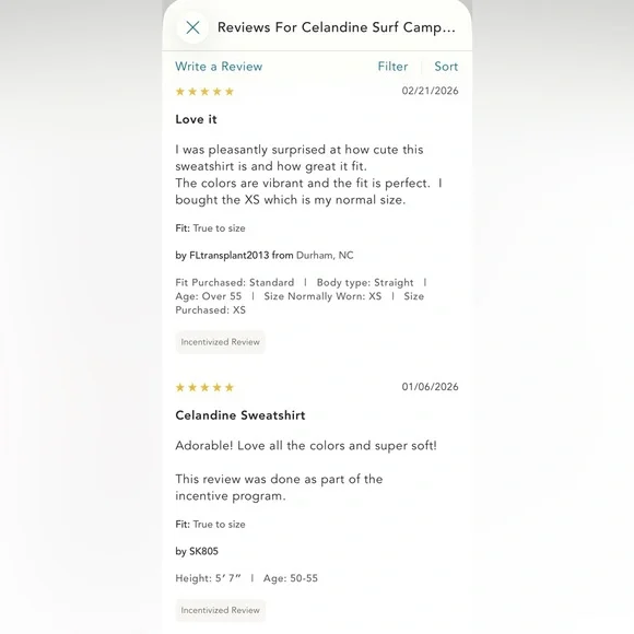 RESERVED for @kpharvey —Celandine NWT Surf sweatshirt;super cute. XXS/XS - Picture 11 of 14